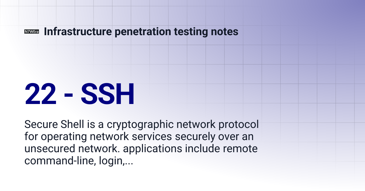 22 - SSH | Infrastructure penetration testing notes
